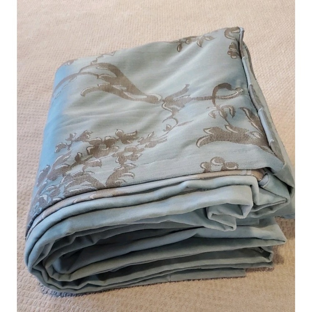 Vtg‎ Springmaid Curtain 1 Panel 50x84 Sage Green Blue Floral Retro Lined